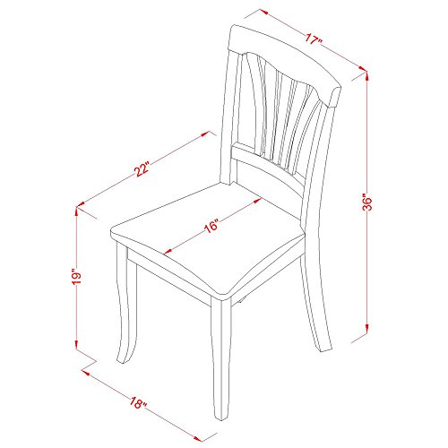 East West Furniture NAAV9-SBR-C Dining Set, Linen Fabric Seat