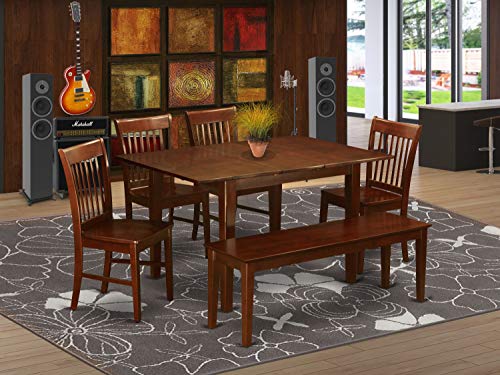 EAST WEST FURNITURE 6 Pc dinette set - Table and 4 Dining Table Chairs for Dining room and Bench