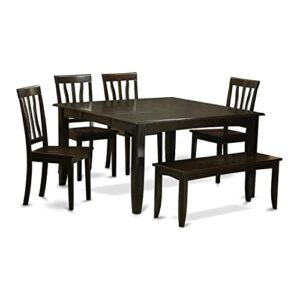 East West Furniture PFAN6-CAP-W Dining Set, 6-Piece