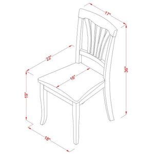 East West Furniture PFAV7-SBR-LC Dining Set, Faux Leather Seat