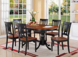 east west furniture 7 pc dining room set-dining table and 6 kitchen dining chairs