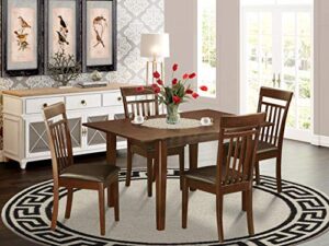 east west furniture psca5-mah-lc dining set, 5-piece