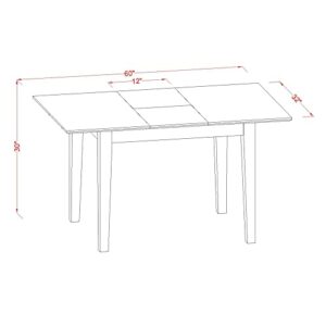 East West Furniture PSCA5-MAH-LC Dining Set, 5-Piece