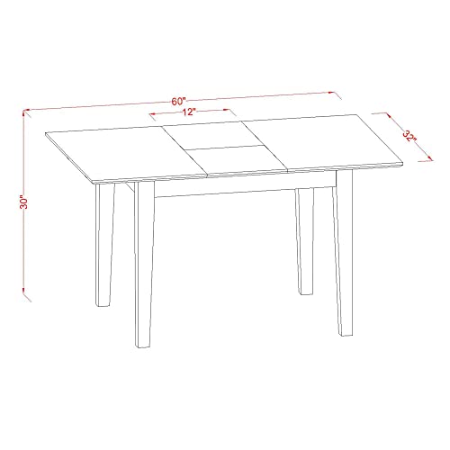 East West Furniture PSCA5-MAH-LC Dining Set, 5-Piece