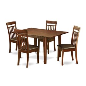 East West Furniture PSCA5-MAH-LC Dining Set, 5-Piece