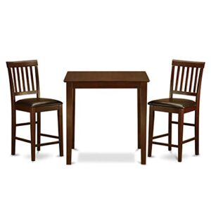 East West Furniture VERN3-MAH-LC Dining Table Set, 3-piece