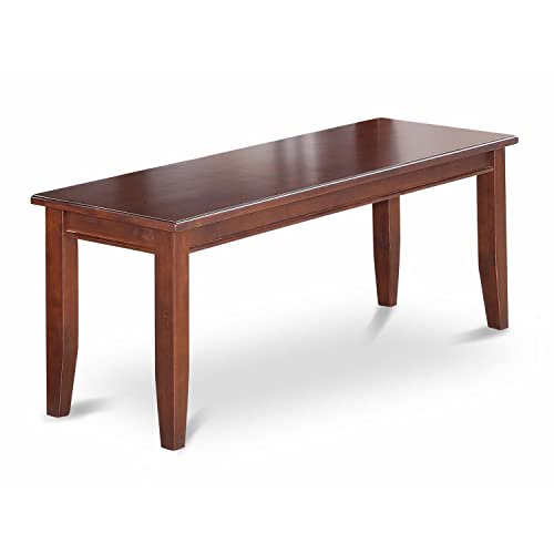 East West Furniture Dub-MAH-W Rectangle Bench, Wood Seat, Mahogany