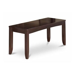 east west furniture lynfield dining bench with wood seat, 52x15x18 inch, cappuccino