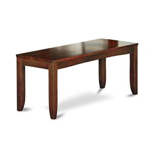 east west furniture lynfield dining room bench with solid wood seat, 52x15x18 inch, espresso