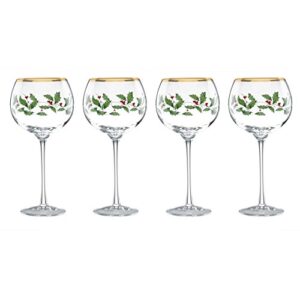 lenox holiday 4-piece wine glass set, 16 fl.oz.