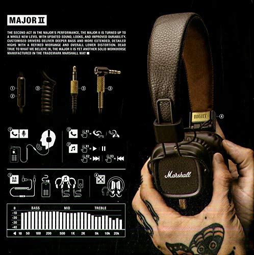 Marshall Major II On-Ear Headphones, Brown (4091112)