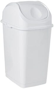 superio 434 9.2 gallon slim trash can, size: pack of 1, white