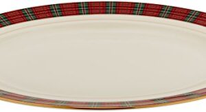 Lenox Winter Greetings Plaid Oval Platter