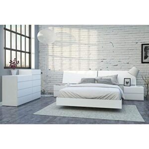 Nexera Queen Size Platform Bed, White