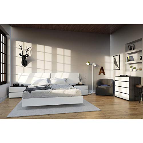 Nexera Queen Size Platform Bed, White