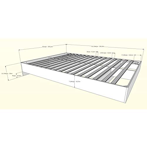 Nexera Queen Size Platform Bed, White