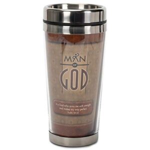 dicksons man of god arms with strength 16 oz. stainless steel insulated travel mug with lid