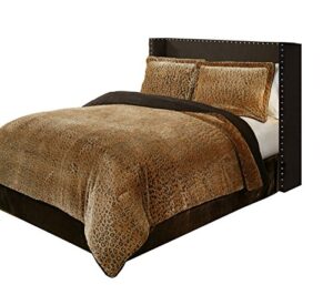 suntex designs fraiche maison c1407020-syq-cht cheetah 3 piece comforter set, queen