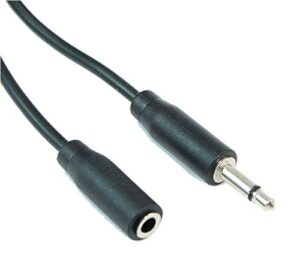 mycablemart 15ft 3.5mm slim mono ts (2 conductor) male to female audio extension cable