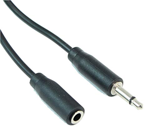 MyCableMart 25ft 3.5mm Slim Mono TS (2 Conductor) Male to Female Audio Extension Cable