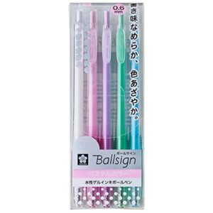 sakura knock gel ink ballpoint pen, ball sign knock, 5 pastel color assorted (gbr156-5b)