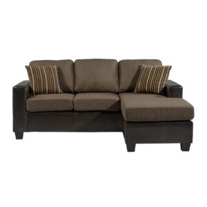 Homelegance Slater Two Tone Reversible Chaise Sofa, Brown