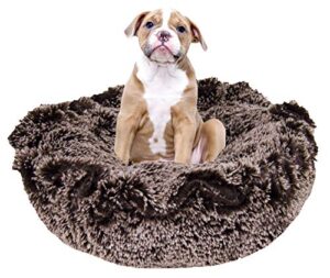 bessie and barnie ultra plush frosted willow luxury shag deluxe dog/pet cuddle pod bed