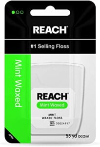 johnson&johnson reach mint waxed dental floss 55 yd (pack of 2)