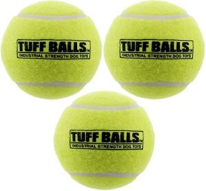 petsport usa 4" giant tuff balls for large dogs [pet safe non-toxic industrial strength tennis balls for exercise, play time & dog training](3 pack)