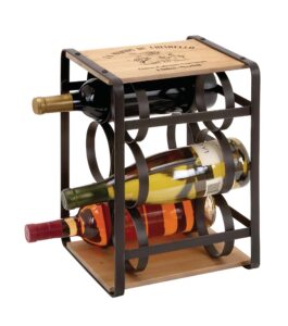 deco 79 metal wood wine holder, 10 by 13-inch