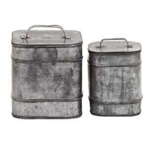 Deco 79 Metal Square Box, Set of 2 8", 7"H, Silver