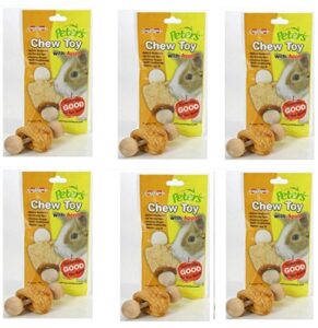 (6 pack) marshall pet products peter's chew toy for rabbits and small animals, apple