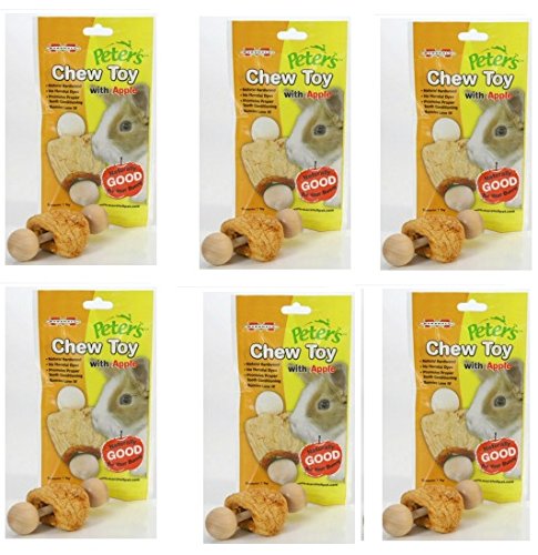 (6 Pack) Marshall Pet Products Peter's Chew Toy for Rabbits and Small Animals, Apple