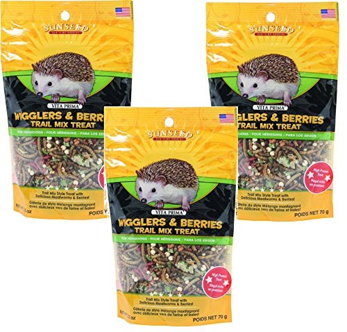 Sunseed Vita Prima Hedgehog Treat-Wigglers & Berries 2.5 Ounce (Pack of 3)