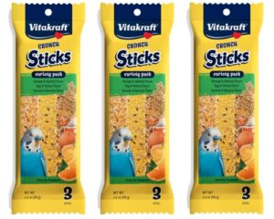 vitakraft kracker crunch treat sticks variety pack for parakeets - 3 pack