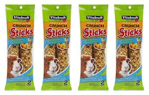 vitakraft 8 pack of guinea pig treat crunch sticks, 1.75 ounces each, with fruit and honey