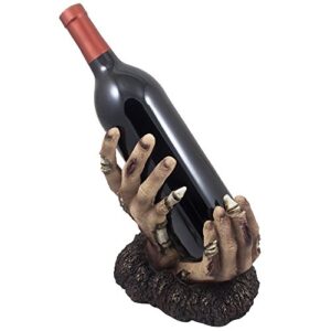 Zombie Rising up from The Grave Wine Bottle Holder Sculpture for Scary Halloween Party Decorations and Spooky Gothic Home Decor Tabletop Wine Racks & Decorative Display Stands As for Undead Fans