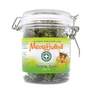 meowijuana | dried premium catnip buds | organic | high potency cat treats | perfect for cat toys | grown in the usa | feline and cat lover approved