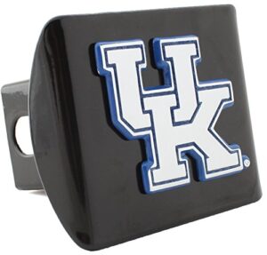 amg university of kentucky metal emblem (chrome with royal blue trim) on black metal hitch cover