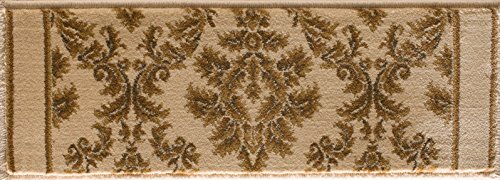 Home Logic Central Oriental Radiance Mediterranean 023 Collection Tapestry 100-Percent Heavy-Weight Heat Set Polypropylene Rug, Ivory, 9-Inch by 33-Inch Stair Tread