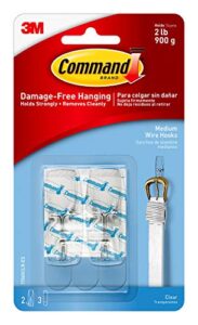 command, medium, clear, wire toggle, 2-hooks (17065clr-es), 2 count