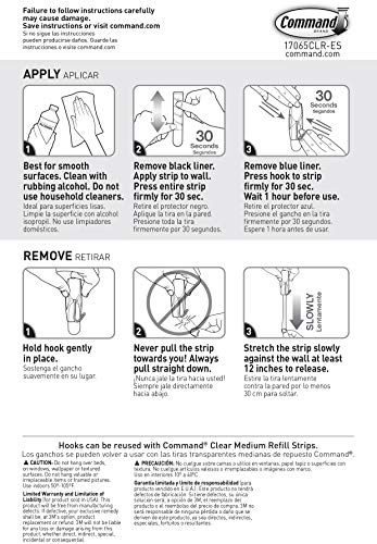 Command, Medium, Clear, Wire Toggle, 2-Hooks (17065CLR-ES), 2 Count