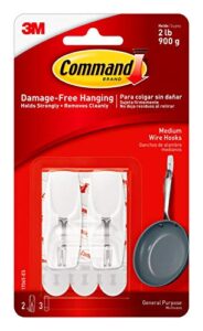 command 17065-es white 2 lb capacity hooks, indoor use hardware, medium, 2 count