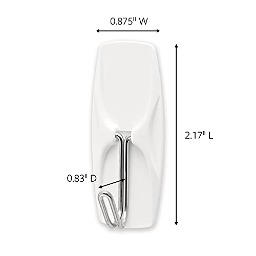 Command 17065-ES White 2 lb Capacity Hooks, Indoor Use HARDWARE, Medium, 2 Count