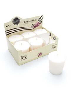 pure sandalwood soy votive candles - scented with natural fragrance oils - 6 white natural votive candle refills - incense & earth collection