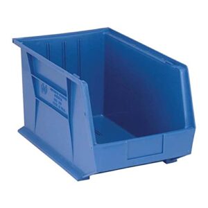 quantum qus260bl ultra stack and hang bin, 18" length x 11" width x 10" height, blue, pack of 4