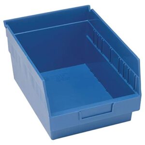 quantum qsb207bl store more shelf bin, 11-5/8" length x 8-3/8" width x 6" height, blue, pack of 20