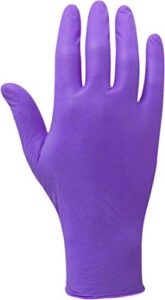 halyard health 50602 safeskin nitrile-xtra exam gloves, 12" length, medium, purple (pack of 50)