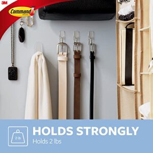 Command Medium Wire Toggle Hooks, Damage Free Hanging Wall Hooks with Adhesive Strips, No Tools Wall Hooks for Hanging Organizational Items in Living Spaces, 6 Clear Hooks and 8 Command Strips