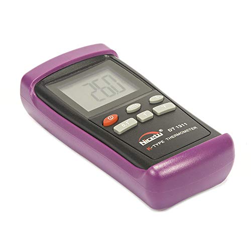 Digital Scientific K-Type Thermocouple Thermometer with 1 Sensor Wire Probe and 3" Stainless Steel Insertion Probe DT1311